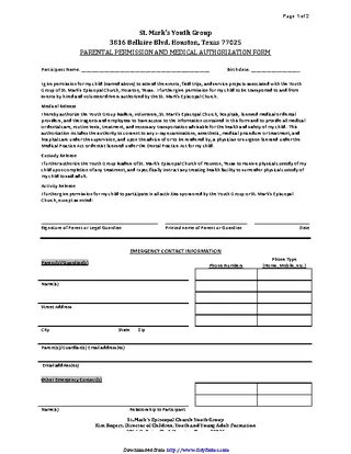 Permission Slip Template 2