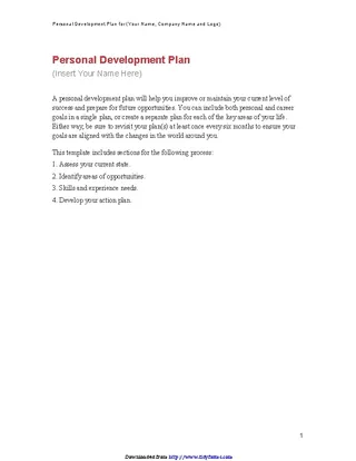 Personal Development Plan Sample 1