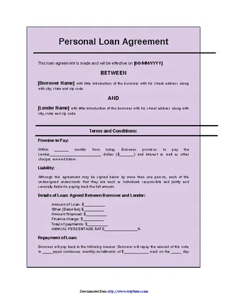 Forms Personal Loan Agreement Form 2