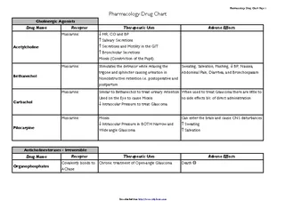 Pharmacology Drug Chart B W Version