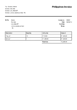 Philippines Invoice Template