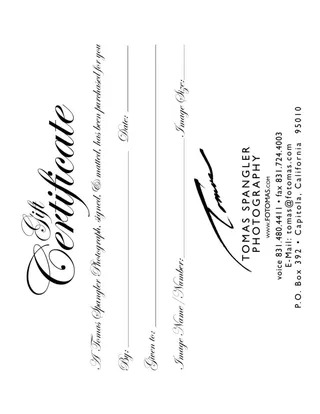 Photography Gift Certificate Template