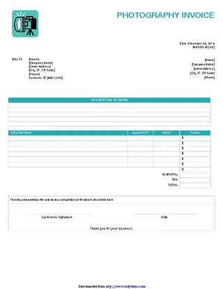 Photography Invoice 1