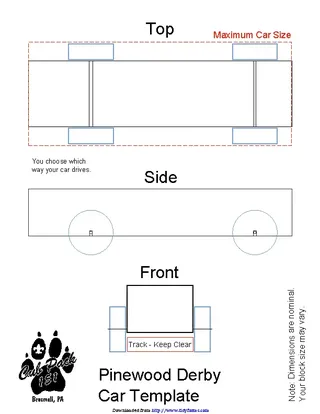 Pinewood Derby Car Template 2