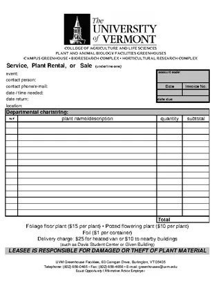 Plant Rental Invoice Template