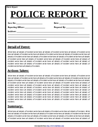 Police Report Template 1