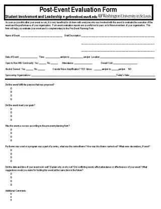 Post Event Evaluation Form