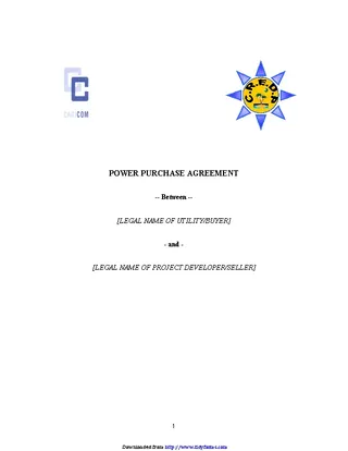 Power Purchase Agreement Template
