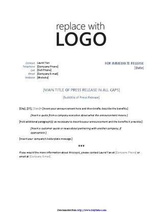 Forms Press Release Template 1