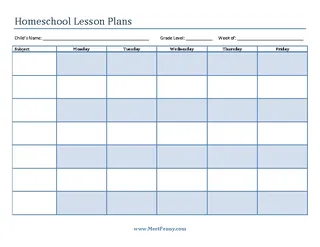 Forms Printable Homeschool Lesson Plan Template
