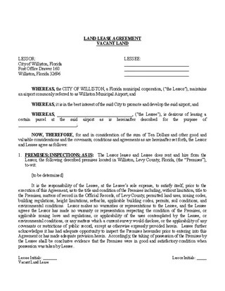 Printable Land Lease Agreement