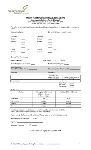 Printable Room Rental Agreement