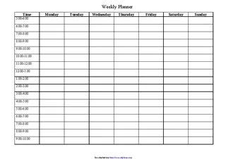 Printable Weekly Planner Template