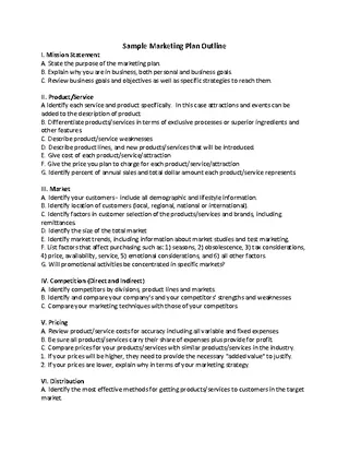 Forms Product Marketing Plan Outline