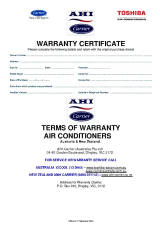 Product Warranty Certificate Template