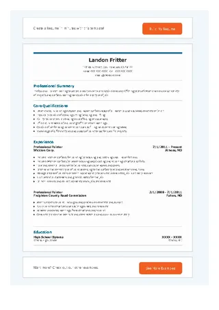 Professional Painter Resume Template
