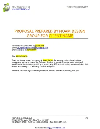 Forms Professional Web Design Proposal Template