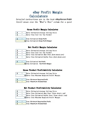 Profit Margin Calculator Excel Template