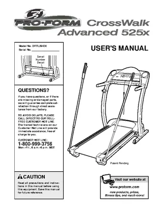 Proform Owners Manual Sample