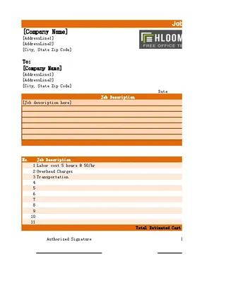 Project Blank Estimate With Alternating Rows Free Download