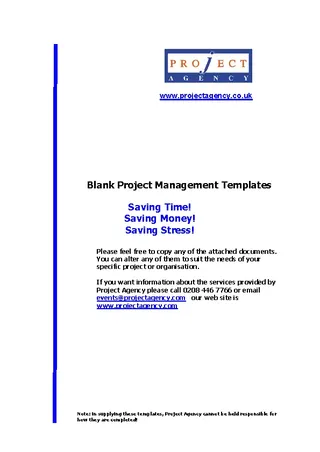 Project Management Action Plan Template