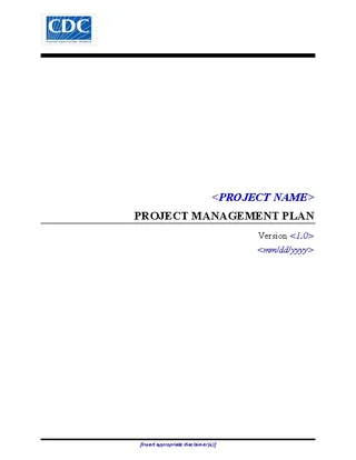 Project Management Plan Template