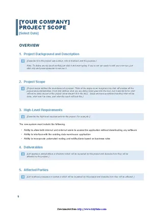 Project Scope Report Template