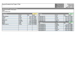 Project Status Report Template Excel