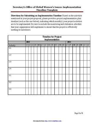 Forms Project Timeline Template