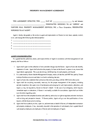 Forms Property Management Agreement 2
