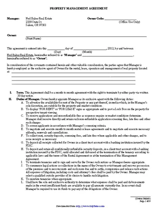 Forms Property Management Agreement 4