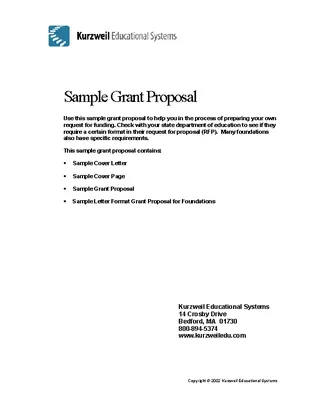 Proposal Writing For Grant Funding Example