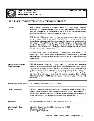Forms Public Records Information Hr Rule Template