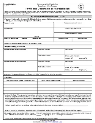 Puerto Rico Tax Power Of Attorney Form
