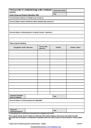 Forms Purchase Order Template 2