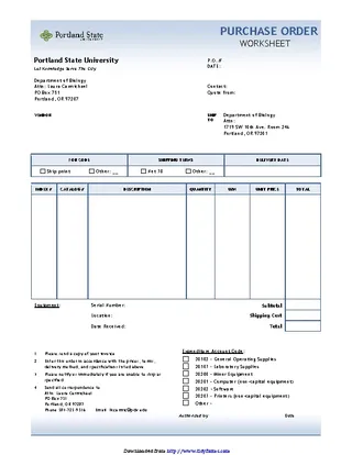 Forms Purchase Order Template 3
