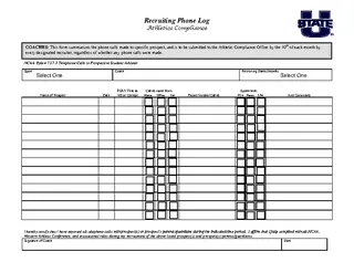Forms Recruiting Phone Log Template Sample