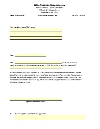 Forms Reference Letter For Adoptive Parents