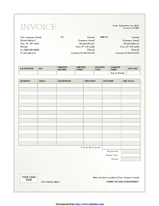 Forms Rent Invoice Template