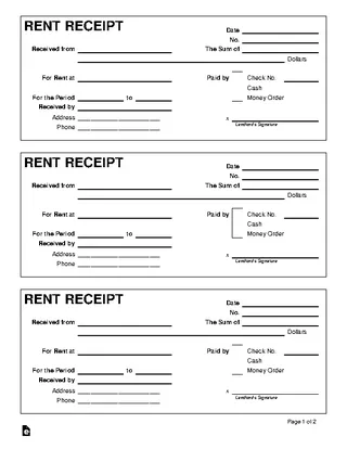 Forms Rent Receipt Template