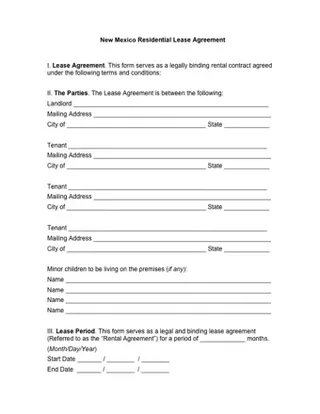 Forms Rental Agreement NM PDF