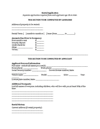 Rental Reference Form