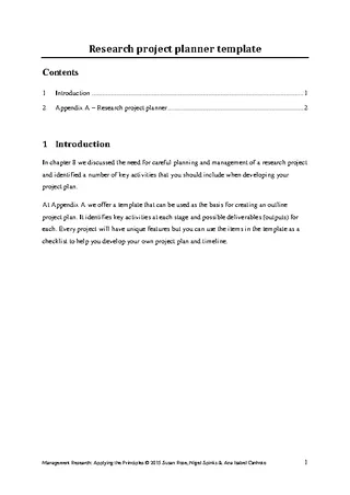 Forms Research Project Timeline Template