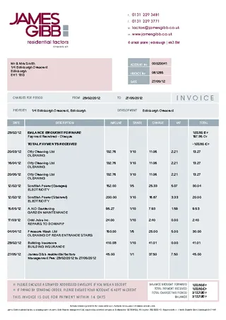 Residential Cleaning Invoice Template