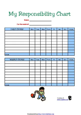 Responsibility Chart For Boy