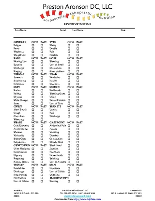 Review Of Systems Template 1
