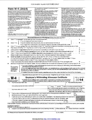 Rhode Island Form W 4 2014