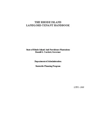 Forms Rhode Island Landlord Tenant Handbook