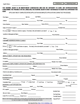 Rhode Island Rental Application