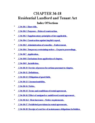 Forms Rhode Island Residential Landlord And Tenant Act Chapter 34 18